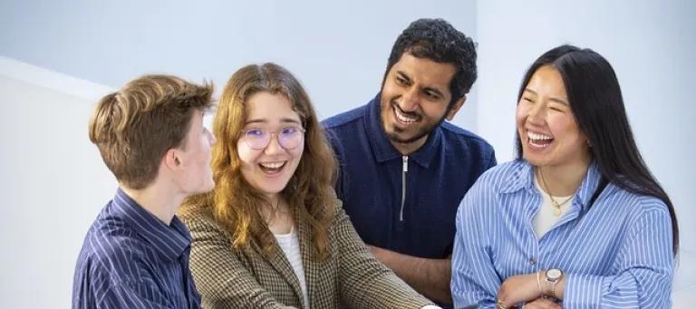 Students smiling at School of Divinity