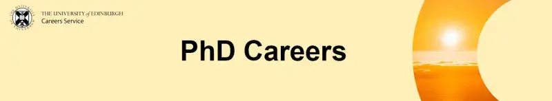 A cream background with black writing saying PhD Careers